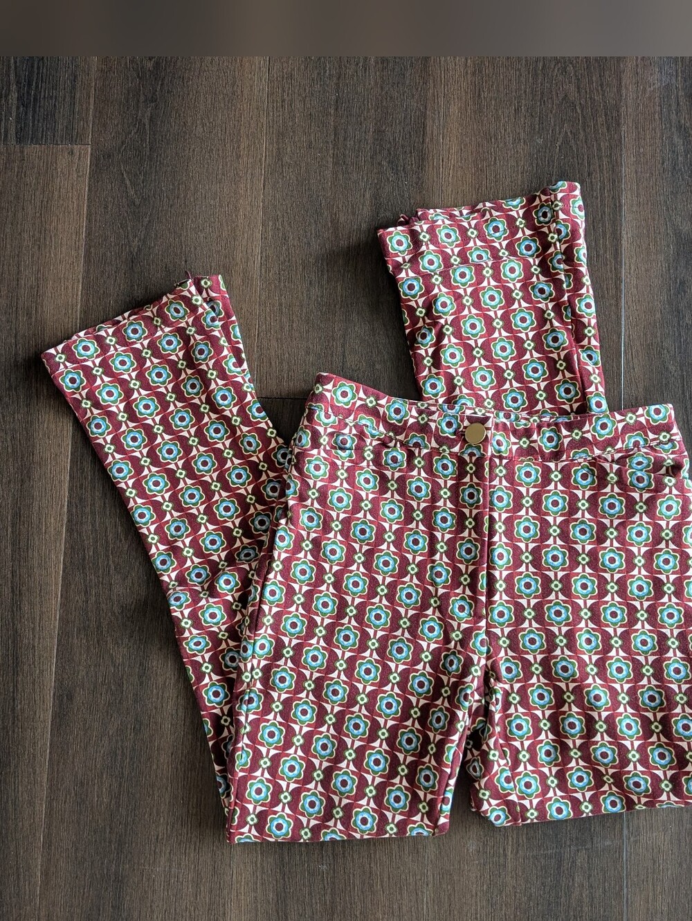 Maeve Anthropologie sz. 4 maroon floral print pants